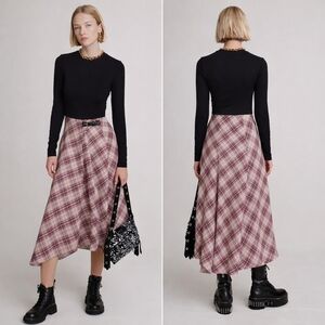 Maje Asymmetrical Flannel dress Academia Beige Size 36 Small
